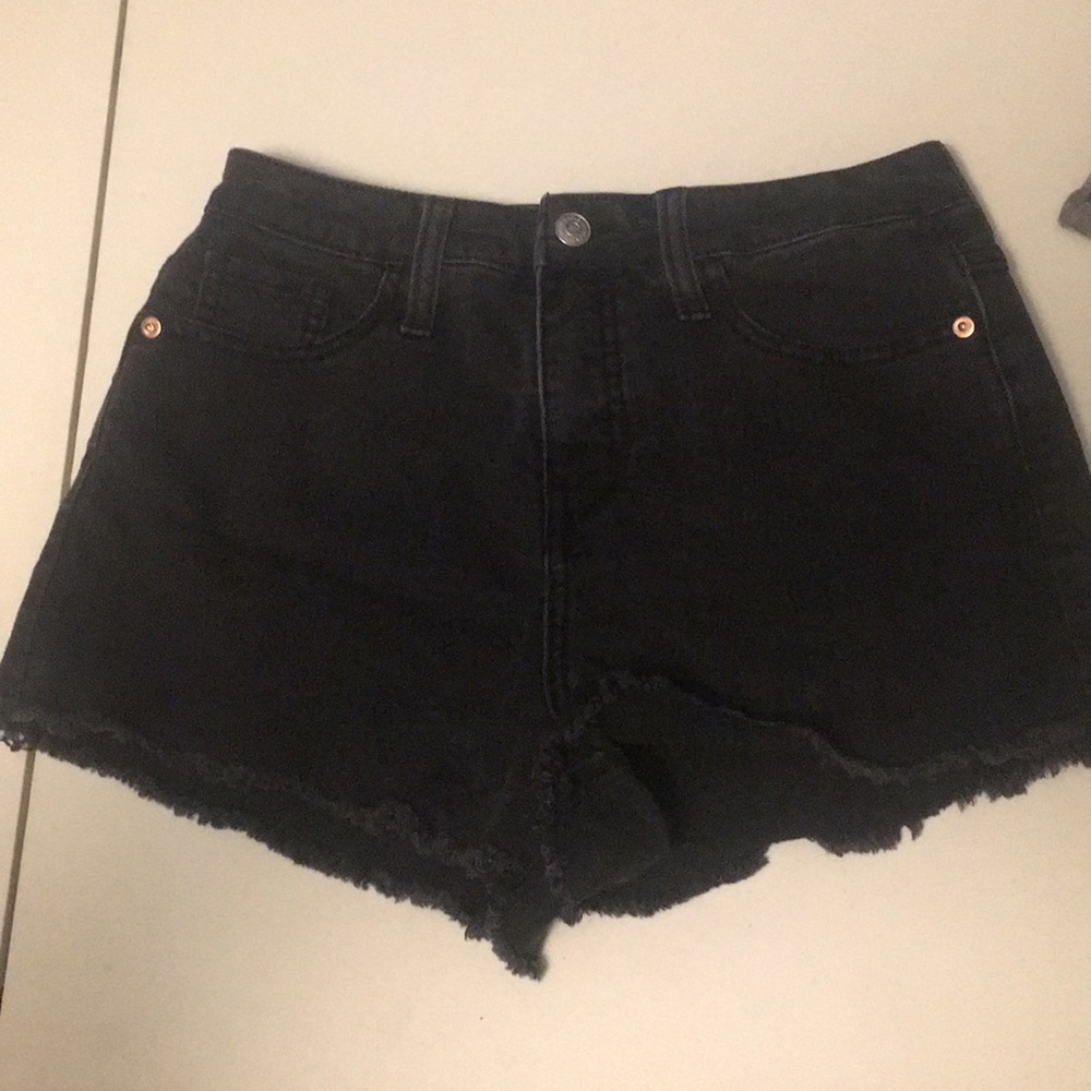 High rise jean short
